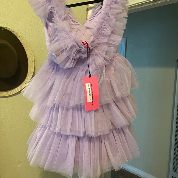 Betsey Johnson Tiered Tulle Dress Lavender - Picture 2 of 7